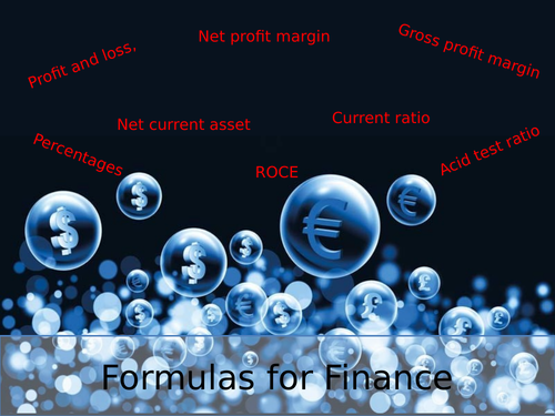 Business Studies Finance Formulas