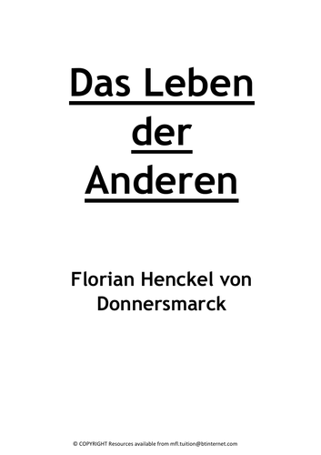 Das Leben der Anderen - Booklet TO COMPLETE