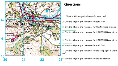 Grid reference (4 and 6) practice with answers on the back  to self assess