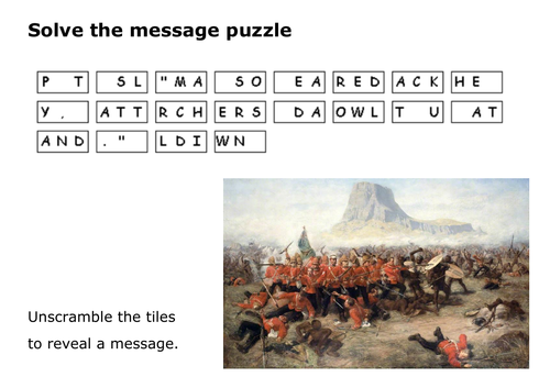 The Anglo-Zulu War - Solve the message puzzle from King Cetshwayo