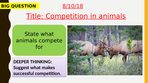 AQA new specification-Competition in animals-B16.4