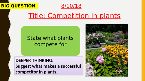 AQA new specification-Competition in plants-B16.5