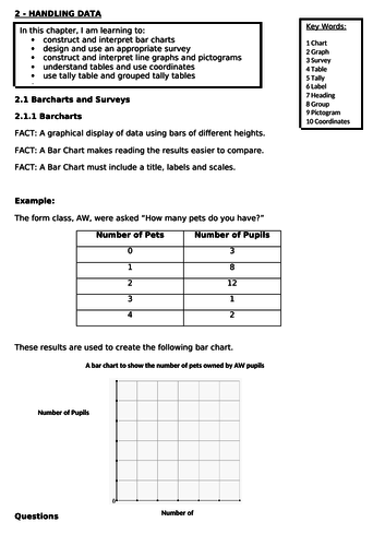 Northern Ireland Maths: Data Handling Unit: Workbooks and Support Materials