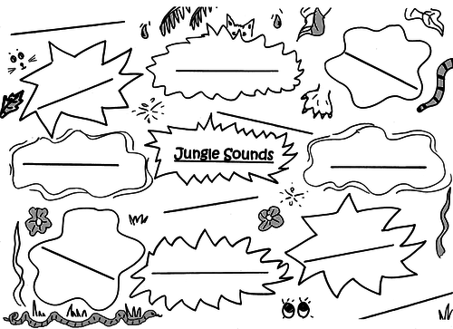 Jungle Sounds Picture-Poem Sheet - Juniors