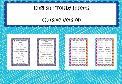 Display Homophone Tolsby Frame Inserts (cursive included)