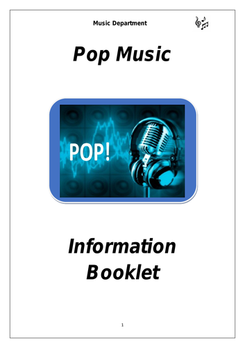 KS3 Pop Music Cover Booklet (for middle sets)