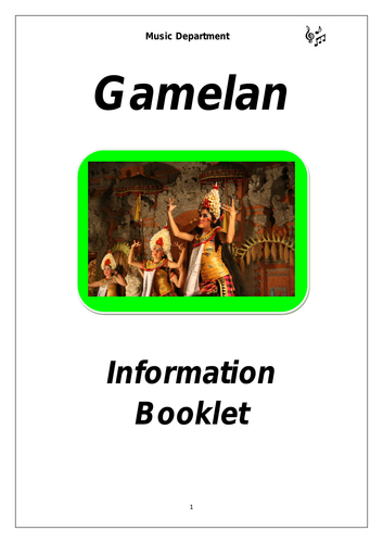 KS3 Gamelan Music Cover Booklet