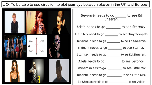 KS3 Mapping skills Lesson 5 Direction (UK and Europe)