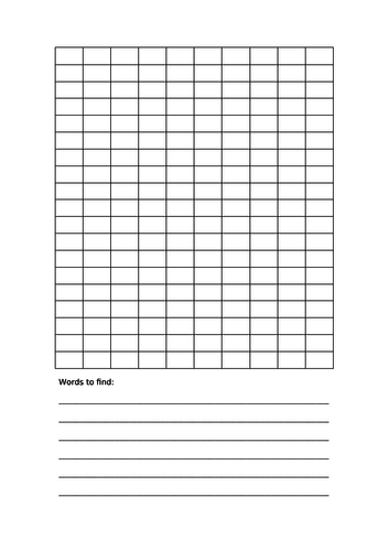 Word search grid