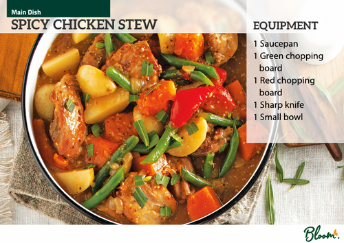 Food Technology Spicy Chicken Stew Recipe Card