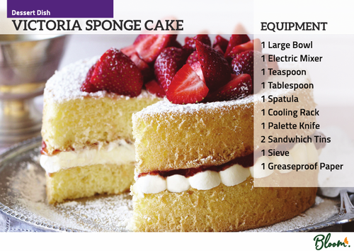 Food Technology Victoria Sponge Cake Recipe Card