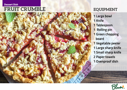 Food Technology Fruit Crumble Recipe Card