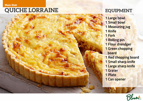 Food Technology Quiche Lorraine Recipe Card