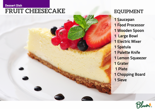 Food Technology Cheesecake Recipe Card