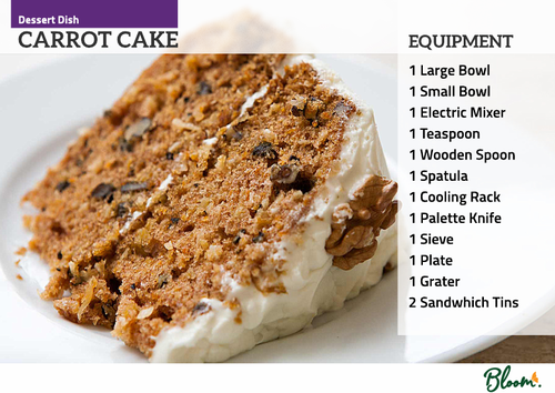Food Technology Carrot Cake Recipe Card