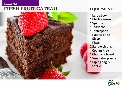 Food Technology Gateau Recipe Card