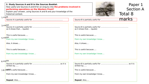 GCSE 9-1 Edexcel History Scaffolded Answers
