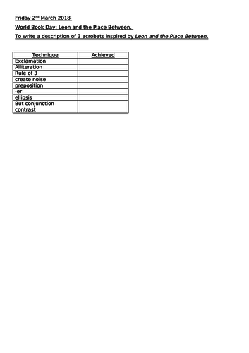 Leon and the Place Between complete set of English lessons KS2