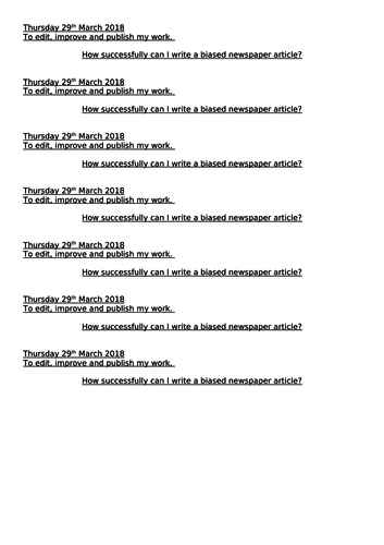 Titanic Newspaper Article complete set of lessons Yr3/4