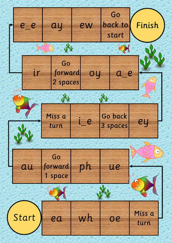 Phase 5 phonics board game recapping phonemes