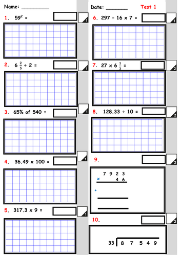 KS2 Arithmetic Assessments (8 Arithmetic Tests Including Answers) Set B
