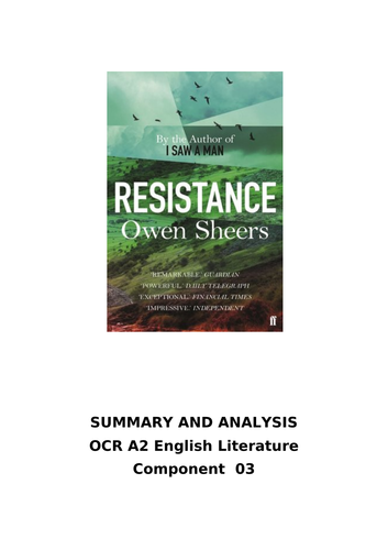 "Resistance" by Owen Sheers Summary and Analysis