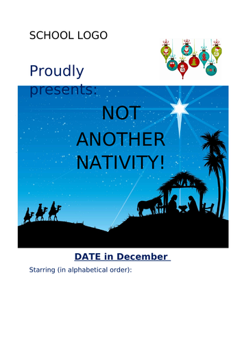 Nativity play - with a difference! - Full script plus posters and program