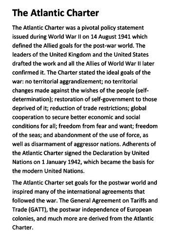 The Atlantic Charter Handout