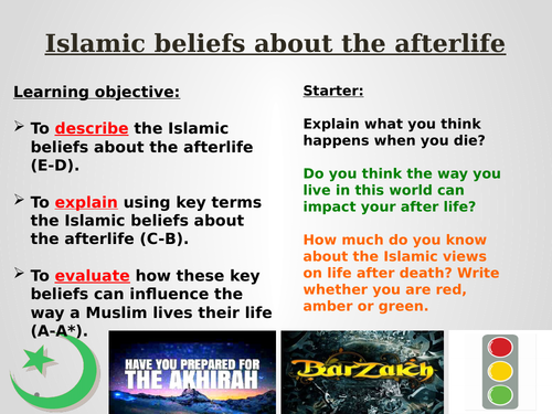 GCSE - Islamic beliefs about the afterlife