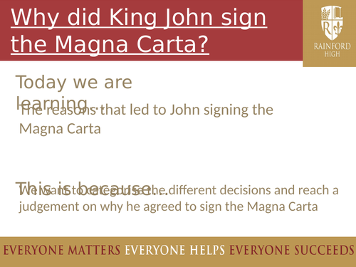 Why did King John sign the Magna Carta?