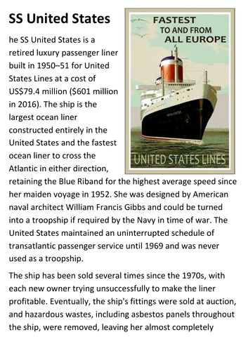 SS United States Handout