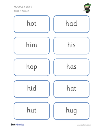 Set 5 (h, b, f/ff, l,ll, ss) Activity Sheets - Phase 2