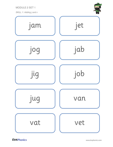 Set 6 (j, v, w, x) Activity Sheet - Phase 3