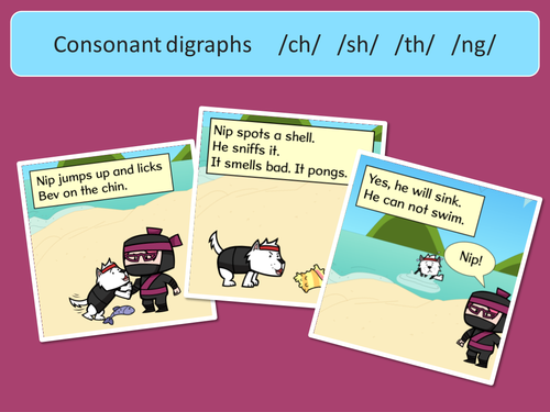 Word Pictures and Captions Consonant Digraphs - Phase 3