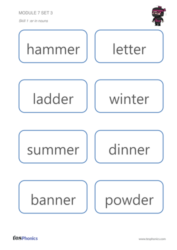 Vowel Digraph (er) Activity Sheet - Phase 3