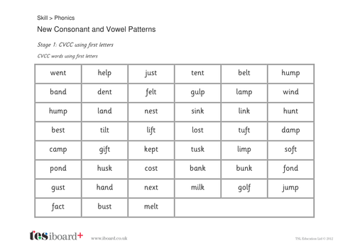 CVCC and CCVC Word Cards - Phase 4 | Teaching Resources