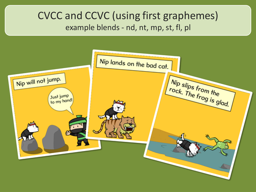 CVCC and CCVC Word Pictures and Captions - Phase 4
