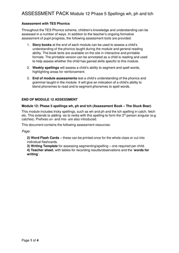 Reading and Writing Assessment Pack - Graphemes (wh and ph) - Phase 5 ...