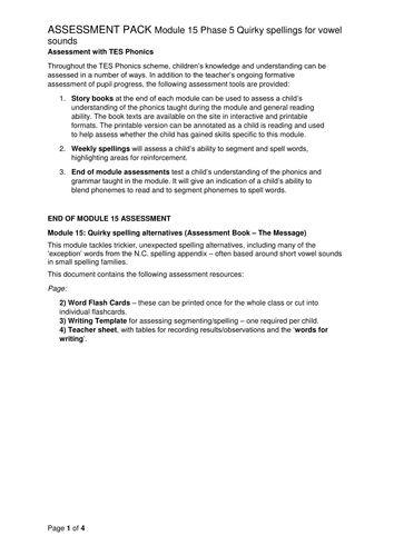 Reading and Writing Assessment Pack - /ur/ /or/ /ar/ - Phase 5