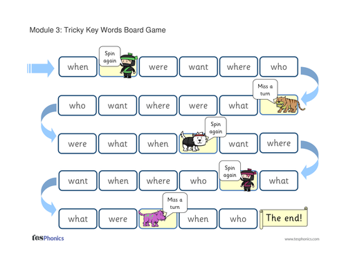 Tricky Words Board Game - Phase 4