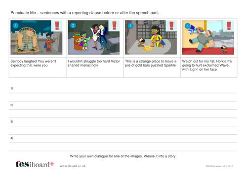 Punctuating Simple Speech Writing Task Year 6 Spag Teaching Resources