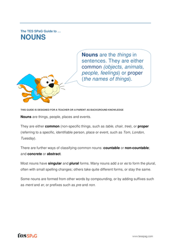 Nouns - Teacher/Parent Spag Guide