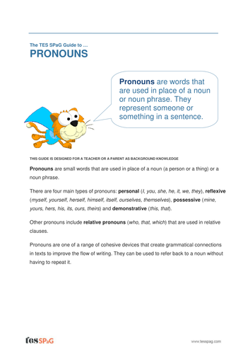 Pronouns - Teacher/Parent Spag Guide