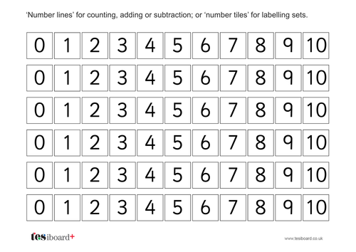 Number Lines and Tiles Worksheet - EYFS Number