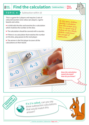 Subtraction to 10 - Find the Calculation Game - EYFS Number