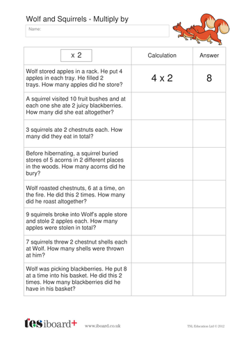 multiplication word problems worksheet ks2 number teaching resources