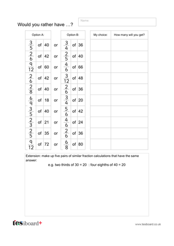 Equivalent Fractions Worksheet - KS2 Number | Teaching Resources