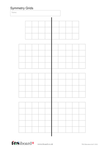 Symmetry Grids Worksheet - KS1 Geometry