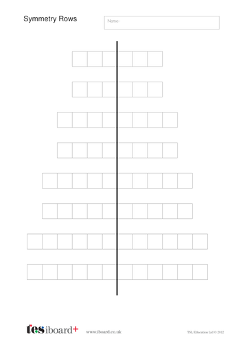 Symmetry Rows Worksheet - KS1 Geometry