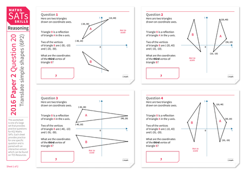 Translate simple shapes - KS2 Maths Sats Reasoning - Practice Worksheet